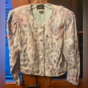 new directions Pastel Floral Textured Blazer
